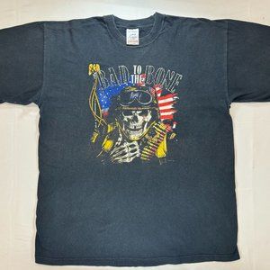 Vintage Rock Black Skeleton Army Shirt Size XL Great Condition No Holes/Stains